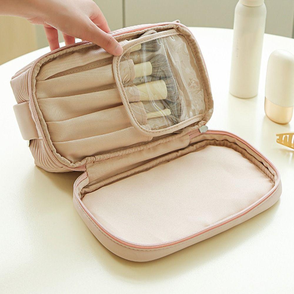 PU Leather Toiletry Storage Case Large Capacity Bathroom Storage Bag  Travel Accessories