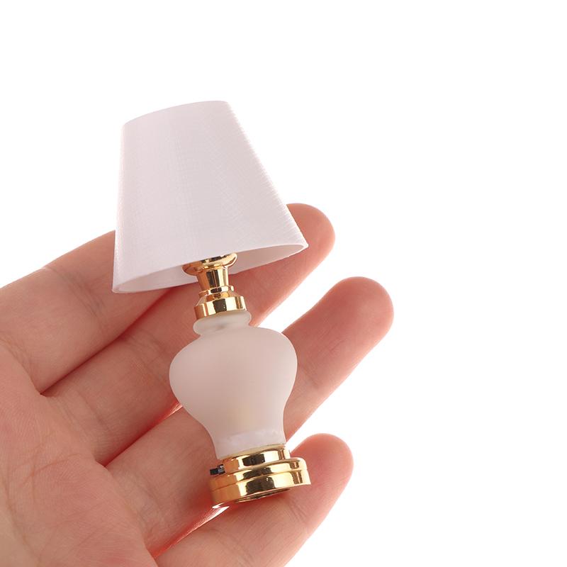 1/12 Dollhouse Miniature Desk Lamp Led Lamp Bedside Lamp Model Doll Home Simulation Table Lamp Furniture Decoration Toy
