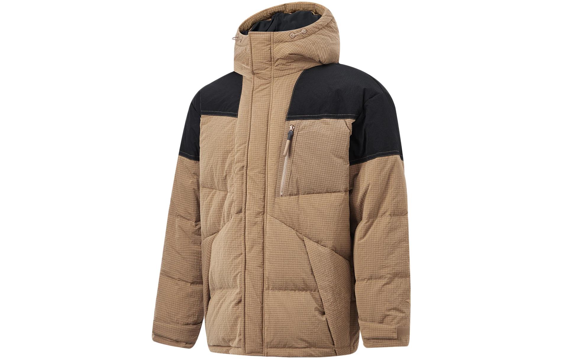 Li Ning Sports Life Collection Down Jacket Men s Light Chestnut Brown AYMT065-4 XL