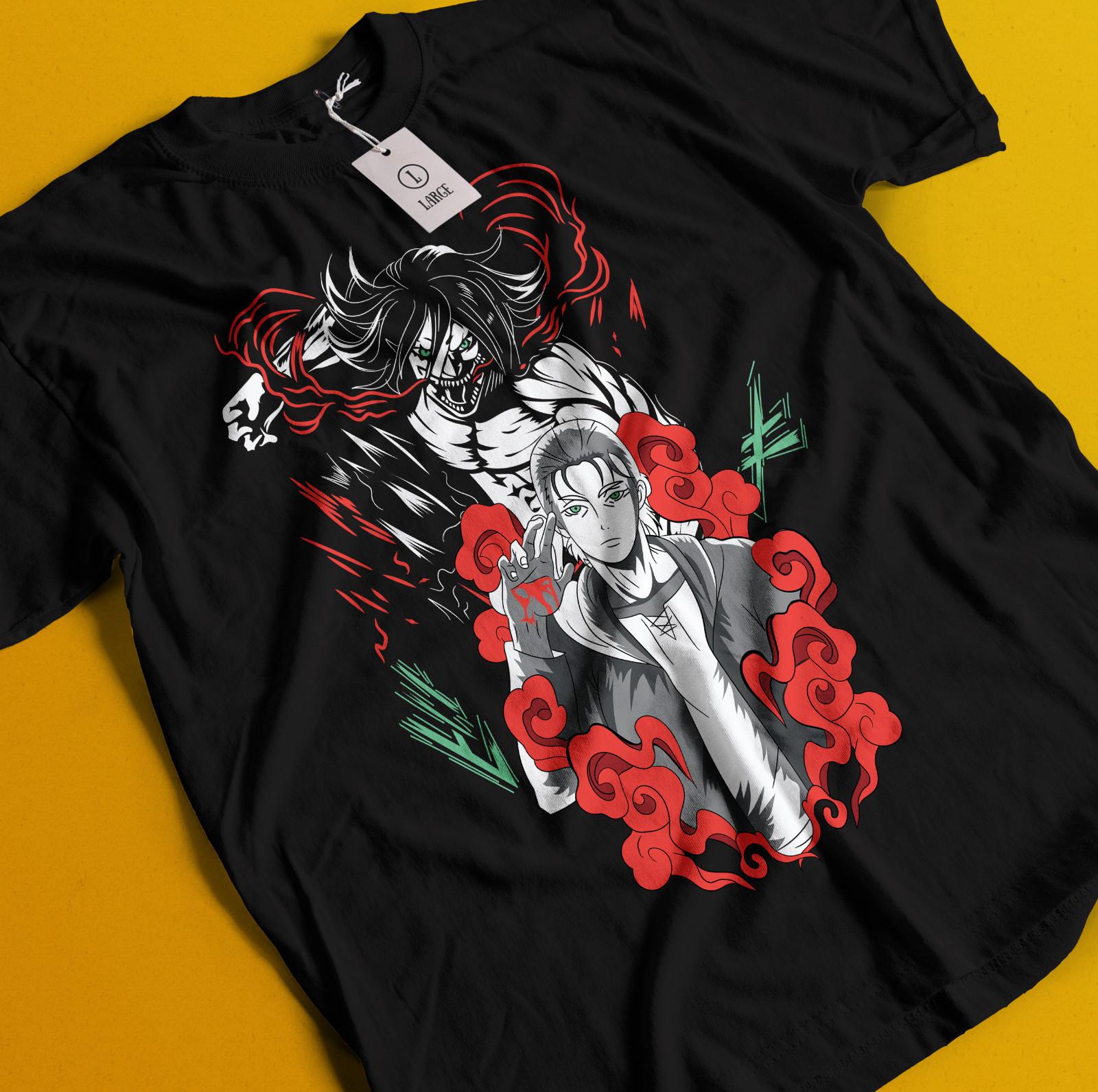 

Attack On Titan Shirt Eren Mikasa Tshirt Levi T-Shirt Mens Womens Tees Top AOT Erwin Hange Armin Tee 3XL
