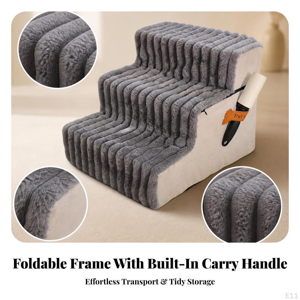 Secure Foam Dog Ramp with Cloth Cover | Textured Step Textures,