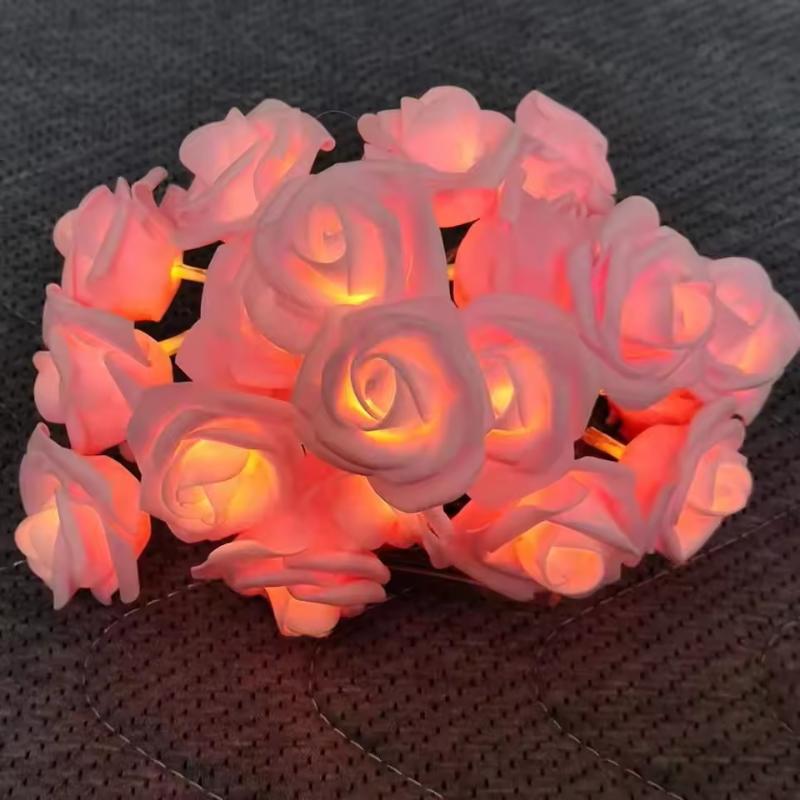 1 Set 3 Meters 20leds Rose Flower String Lights Battery Operated Romantic Red Pink White Rose Lights Artificial Flowers Led Lamp