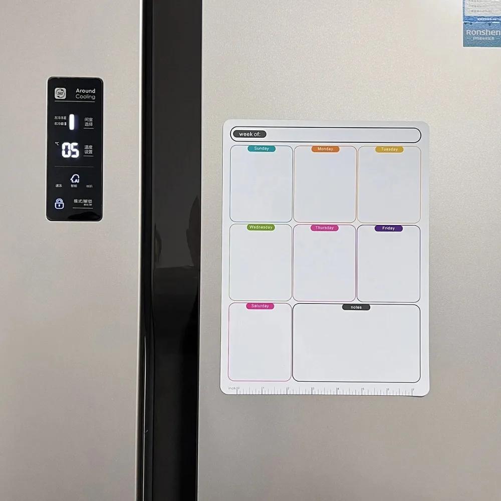 Calendar săptămânal șters cu magnet moale pentru frigider, tablă albă pentru mesaje, memo, magnet pentru frigider