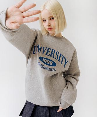 RANDOMOFF 1990University Sweatshirt [Gray]
