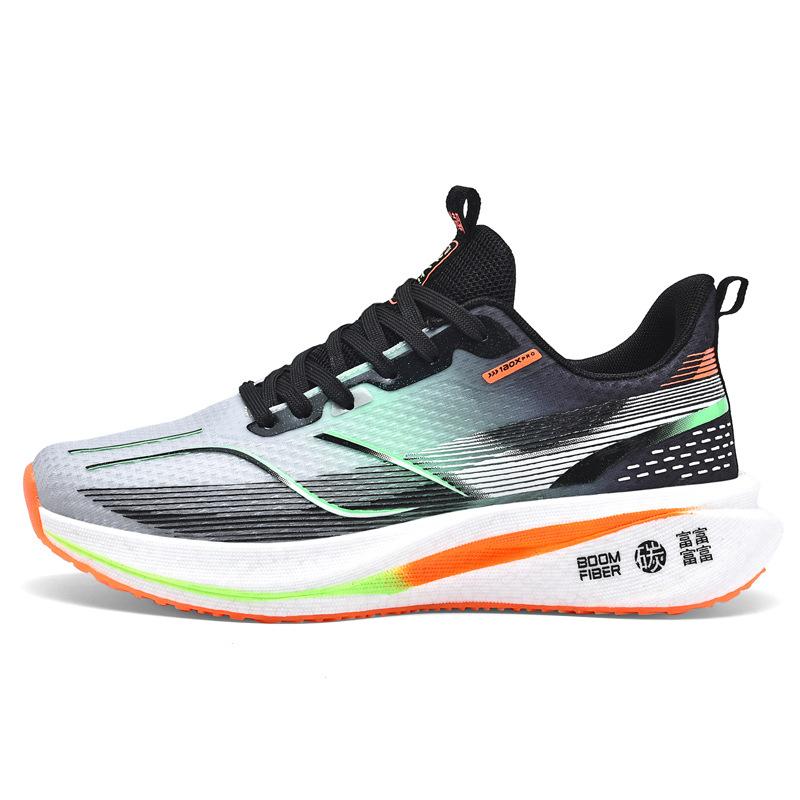 Herrenschuhe 2024 lässig vielseitig Mode echt explosives Carbonboard Sport Freizeitschuhe Mesh Laufschuhe