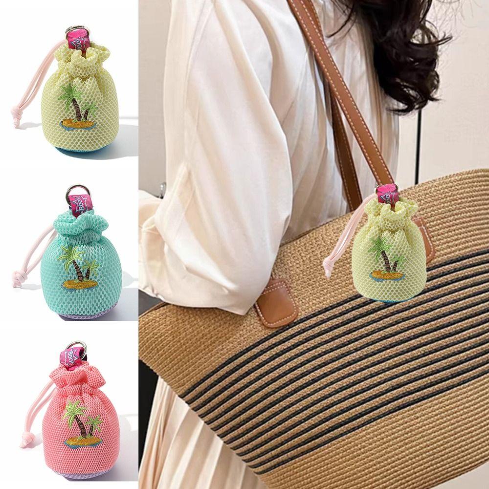 

Tree Mesh Bag Pendant Cartoon Storage Bag Personalized Coin Bag Keychain Decorative Girl Toy рожевий