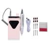 Electric Nail Drill 45000RPM Rechargeable Cordless Nail File Machine with LED Display for Acrylic Gel Pink
