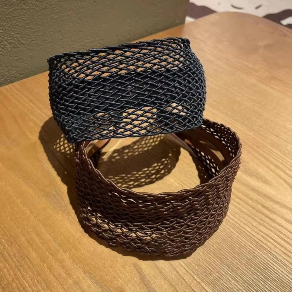 Wide Edge Hairpin Relaxed Hollow Woven Hair Ornament Fashion Hair Hoop  Women Girls