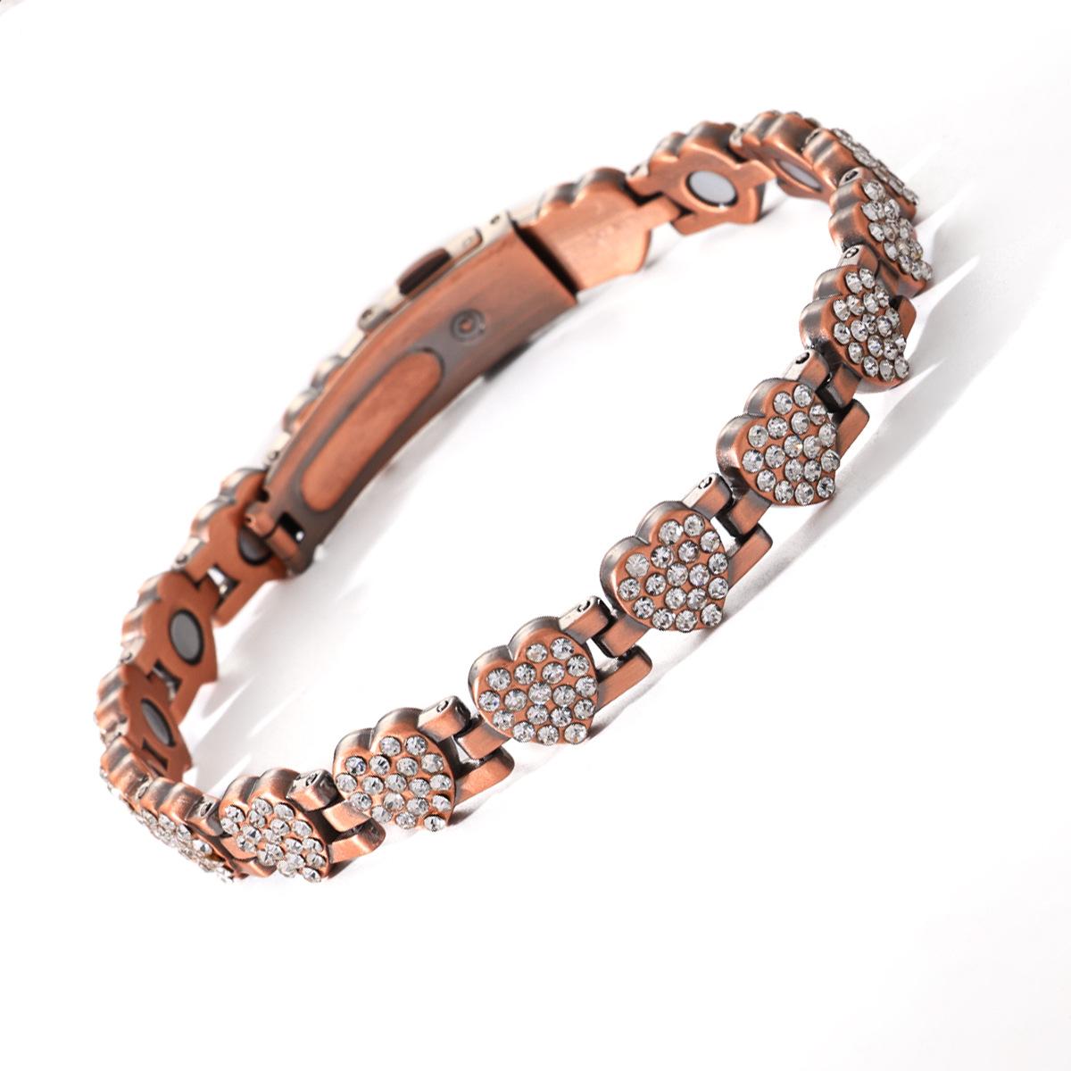 

Fashionable Luxury Magnetic Bracelet Heart-Shaped Diamond Couple s Jewelry Elegant Accessory for Men and Women