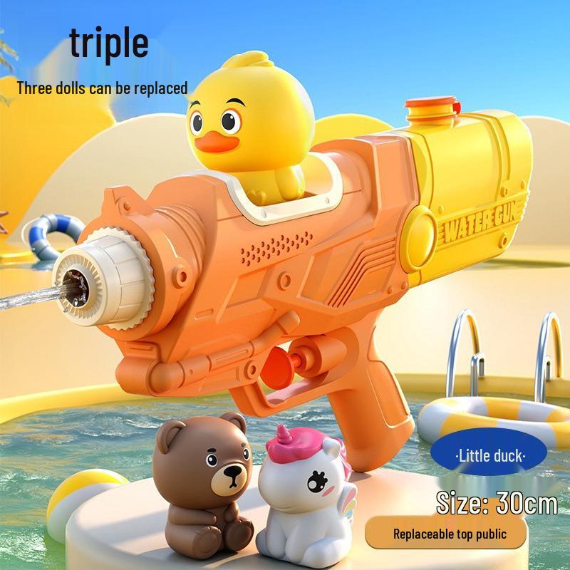 Double Nozzle Water Gun Toy: Little Horse, Dinosaur, Duck & Shark Squirt Gun