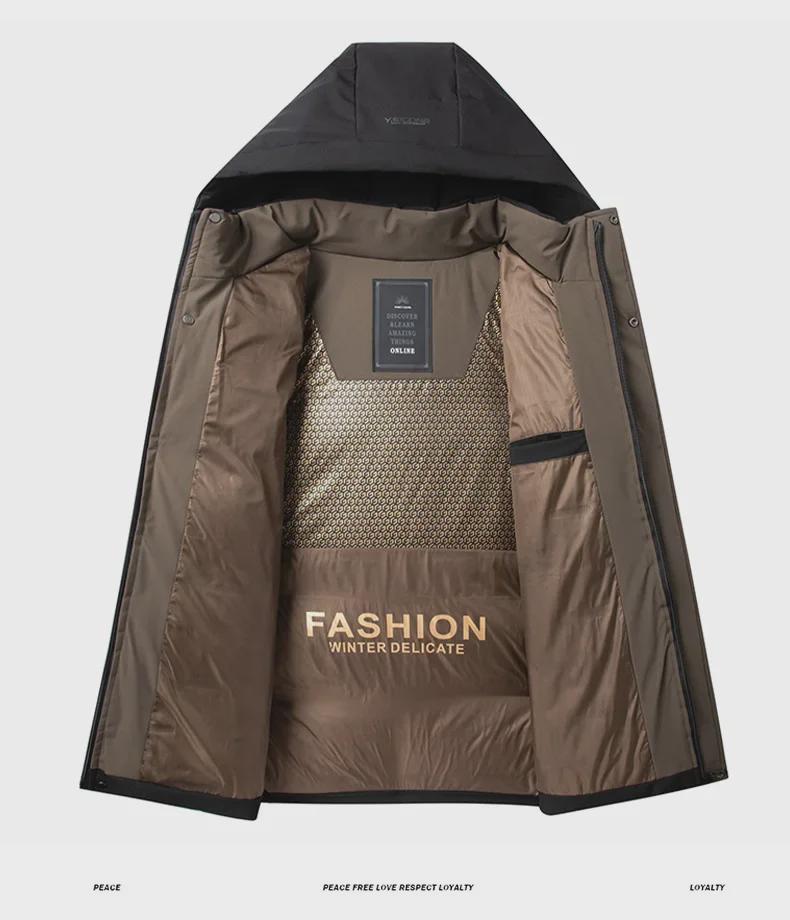 Graphene Herren-Baumwolljacke mit Kapuze – Dicker, warmer Wintermantel für junge und mittelalte Väter