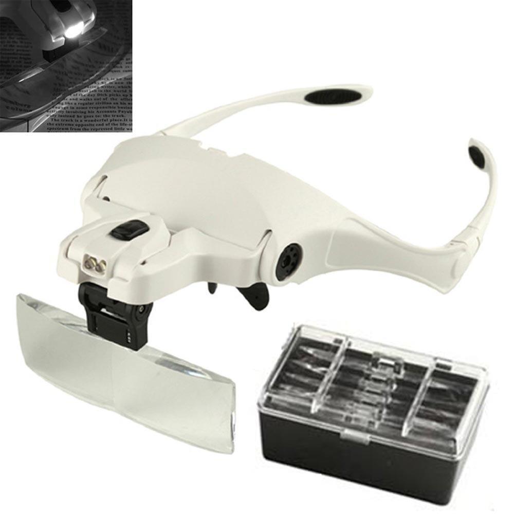 

zmart Eyeglasses Head Magnifier 1.0X 1.5X 2.0X 2.5X 3.5X with LED