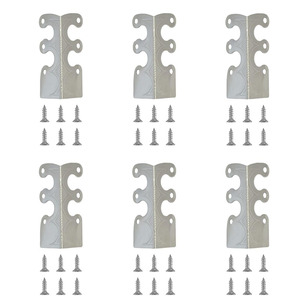 6PCS Vintage Metal Corner Protector Iron Skirting Board Corner Protector Furniture Wooden Box Decorative Corner Guard Board