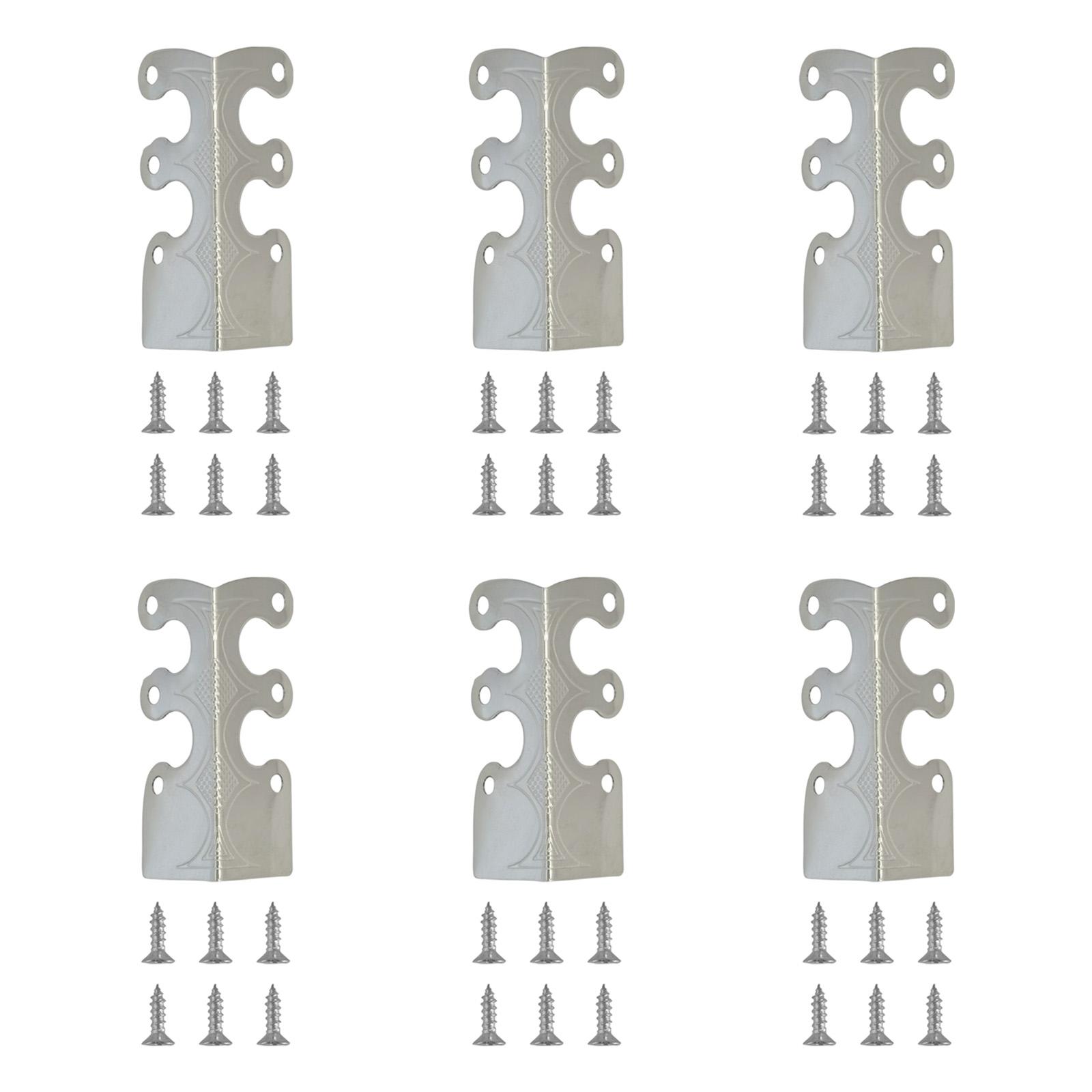 

6PCS Vintage Metal Corner Protector Iron Skirting Board Corner Protector Furniture Wooden Box Decorative Corner Guard Board