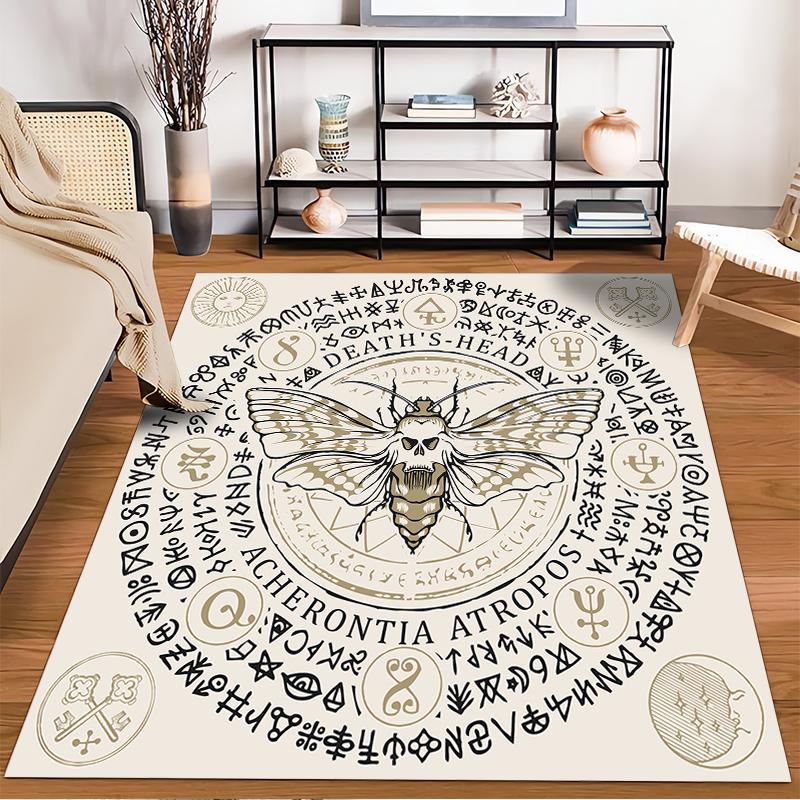 Death's-Head Hawk Moth Symbol Rug Non-slip rug suitable for living room and bedroom sofas