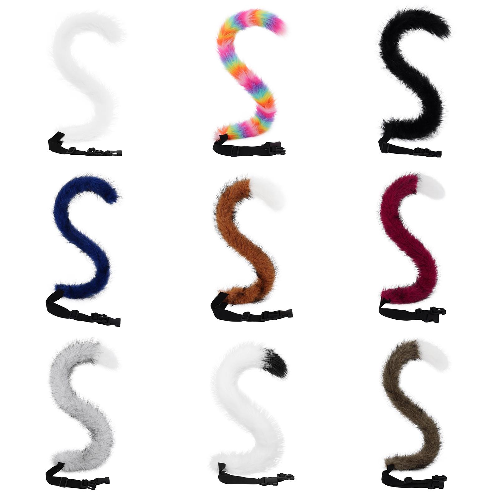 Yiran Sexy Lingerie Faux Fur Furry Animal Cat Tail Long For Halloween Cosplay Party Christmas Costume Accessory Cm