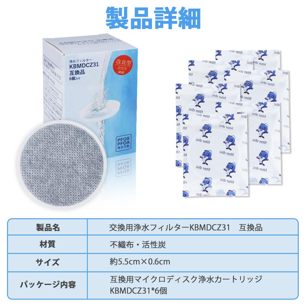Brita Micro Disc Cartridge Improved Brita Water Bottle Cartridge KBMDCZ31 Replacement Water Filter Filter for Type Water Purifier Compatible Filter