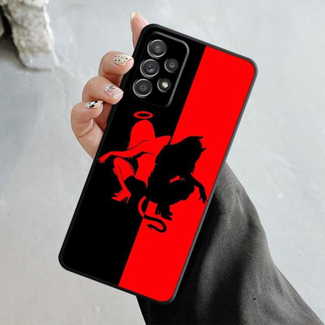 Girl Angel And Demon Wings Phone Case For Samsung Galaxy A14 A73 A53 A71 A51 A31 A33 A22 A12 A21s A13 A32 A52s A72 A52 A23 Cover