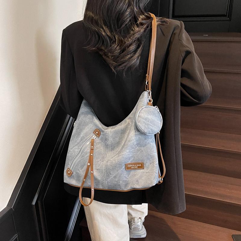 Fashion Unique Spliced Design Large Capacity Messenger Bags for Commuting Luxury Handbag Women Retro Shoulder Crossbody Bag