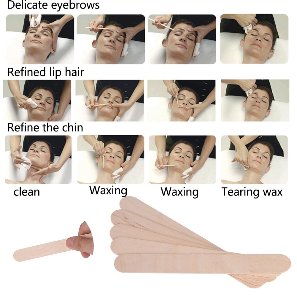 100Pcs/Bag Waxing Stick Spatula Applicator Wooden Spatula Disposable Medical Tongue Depressor