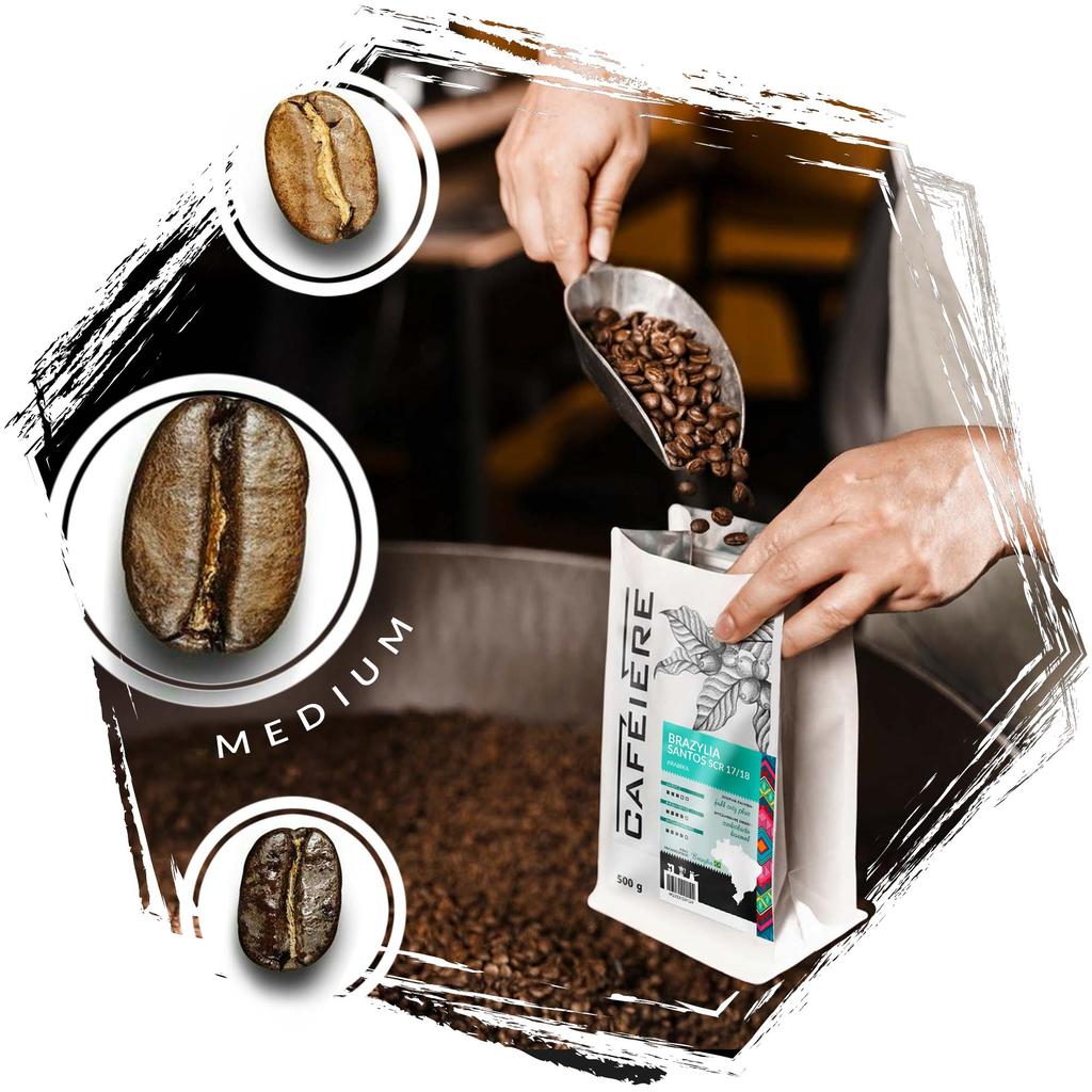Kawa Ziarnista Cafeiere Arabica Brazylia Santos Scr 17/18, 500 G
