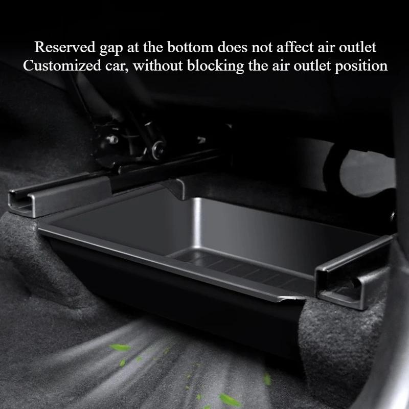 For Tesla Model Y Juniper 2025 Under Seat Storage Box Case Car Seat Organizer Vehicle Underseat Drawer Holder Car Interior Tray