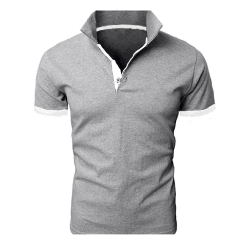 

Мужская футболка поло с коротким рукавом - Белая, Летняя мода, Рабочая одежда с логотипом 2XL светло-серый