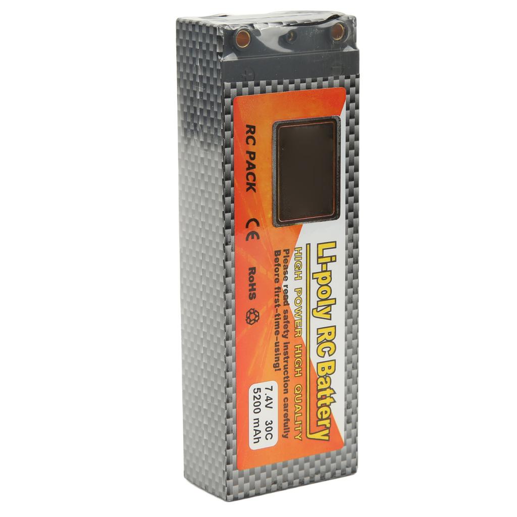 5200mAh Lipo Battery 30C Discharge Rate 7.4V 2S T Shape Plug RC Battery Power for RC Helicopter Car