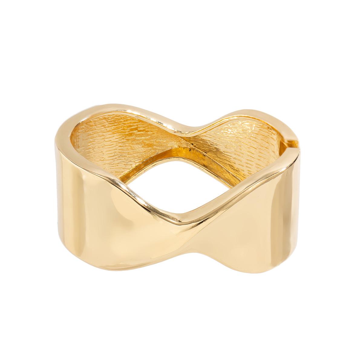 

DIEZI 4 Style Punk Irregular Chunky Metal Wide Cuff Bangles Hip Hop Gold Silver Color Geometric Bangles Women Men Bracelet Set