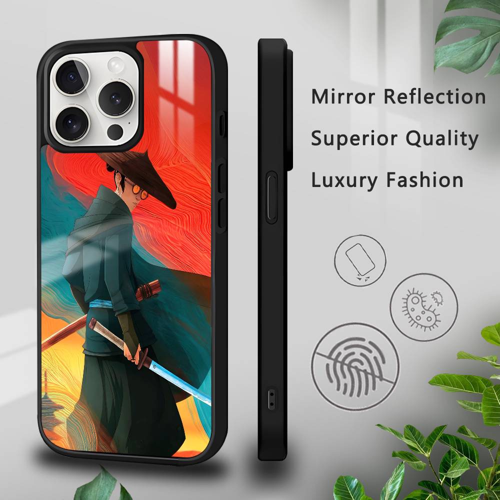 Anime B-Blue E-Eye Samurai Phone Case For iPhone 16 15 14 13 12 11 Pro Xs Max Mini Plus Celulares Hard Funda iphone12
