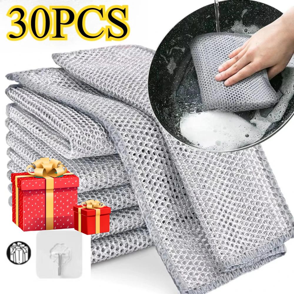 Magic städduk förtjockad dubbelsidig metall ståltråd Trasor Köksdisk Gryta Tvättdukar Handduk Rengöring Verktyg