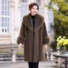 2 Winter New Imitation European Mink Fur Integrated Coat Imitation Fox Fur Collar Extended Imitation Fur Coat