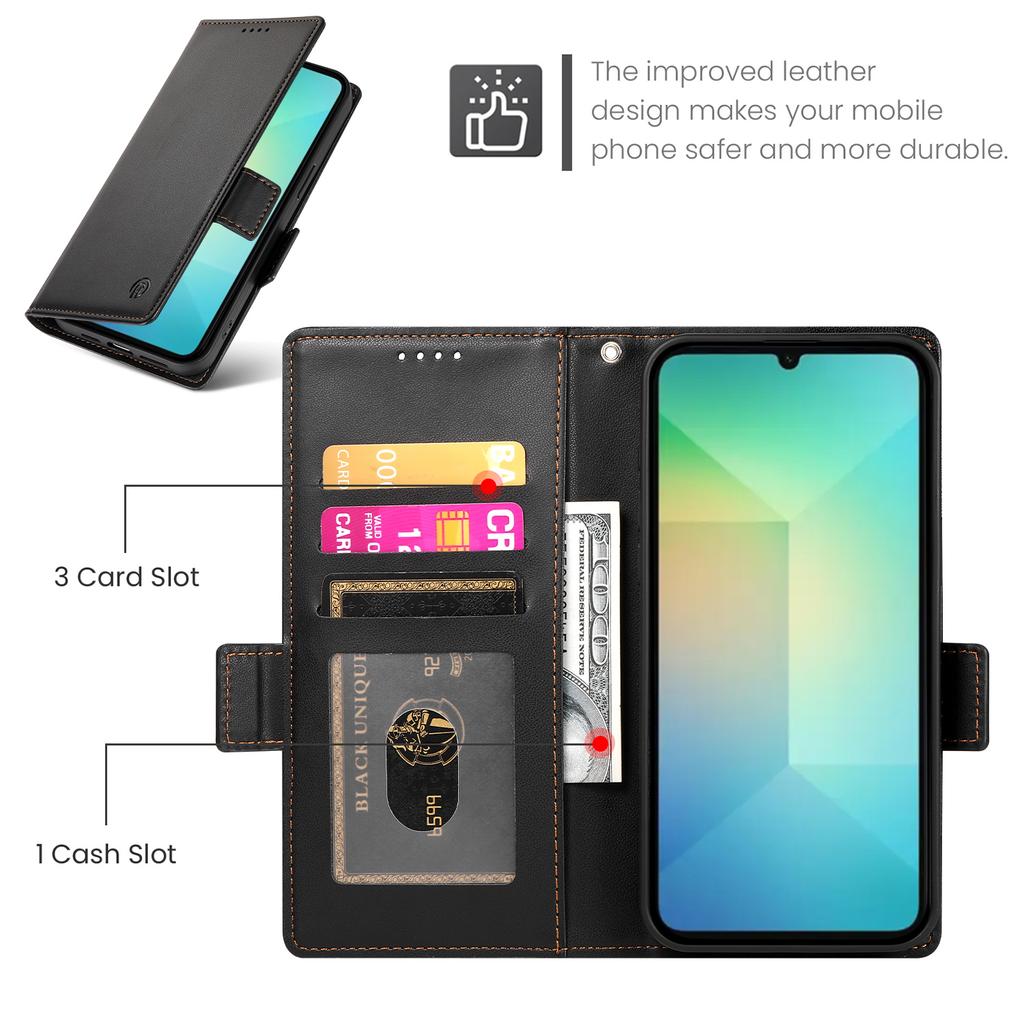 DF-010 For Samsung Galaxy A06 4G Stand Case PU Leather Wallet Phone Cover