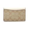 New COACH Pebbled Snakeskin Print Leather With Canvas Accents Clutches Wallets Women's Ivory Khaki CA440-IMOTV