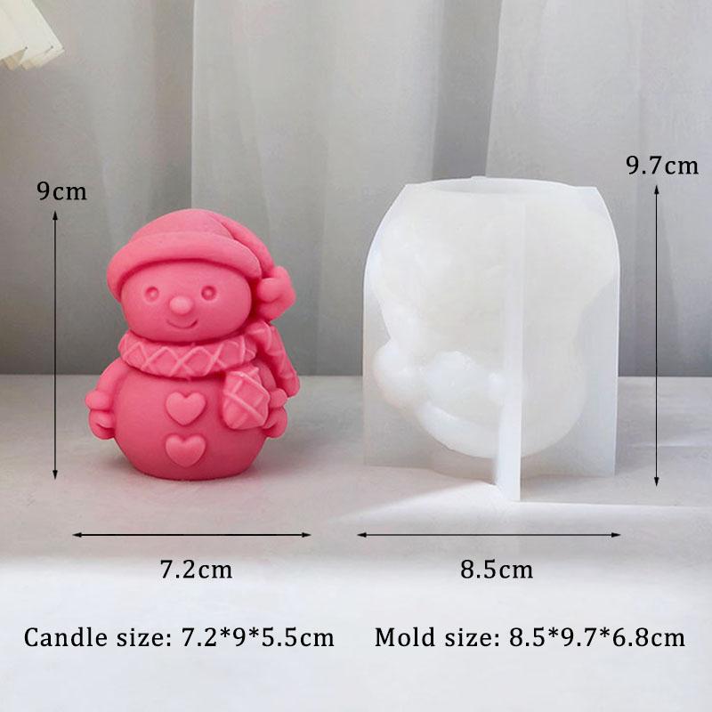 3D Bearded Santa Claus Candle Mold Snowman DIY Scented Candle Plaster Resin Mould Silicone Cake Making Tool Christmas Decor Gift