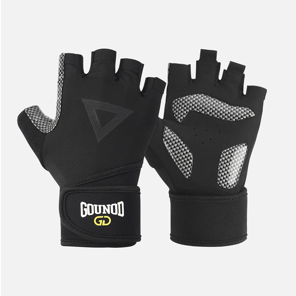 Weightlifting Customized Gloves for Men Bicycle Bodybuilding Workout with Wrist Bands Gym Fitness Gloves Gym Fitness Gloves&S чёрный