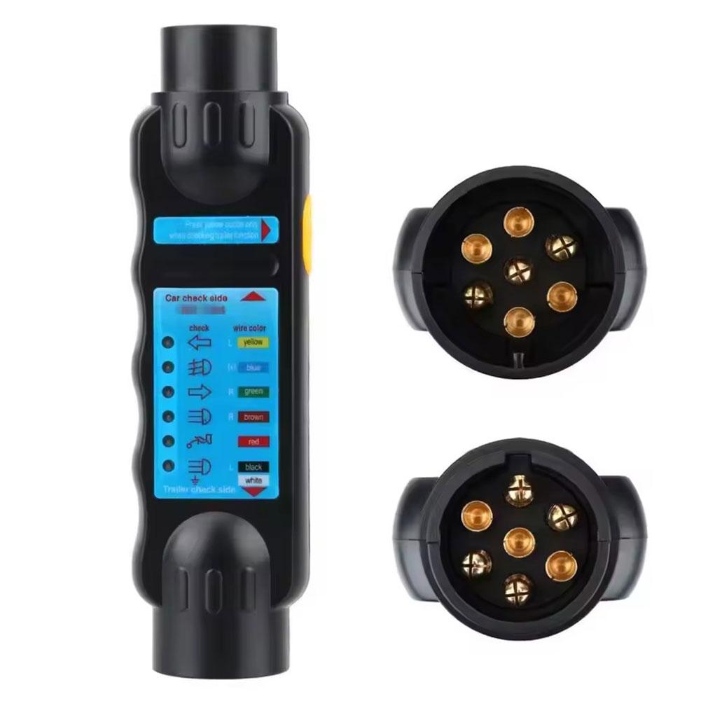 12V 7 Pin Car Towing Light Tester Trailer Plug Socket Accessories Tools Light Wiring Tow Test Bar Diagnostic Towing E7L4