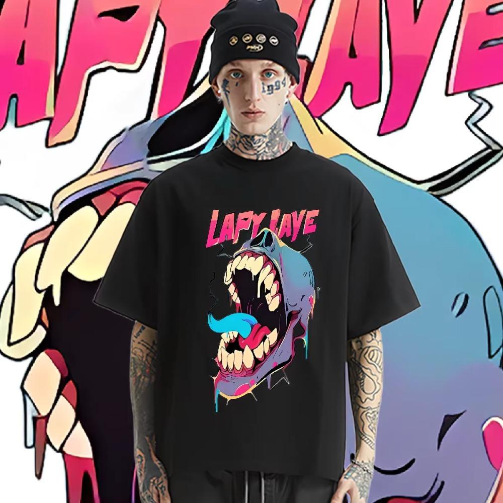 LAPY O-Neck Oversized Loose Tee Harajuku Men Woman T Shirt Design Special Hip Hop Clothes Fashion Street Tees Breathable Tops