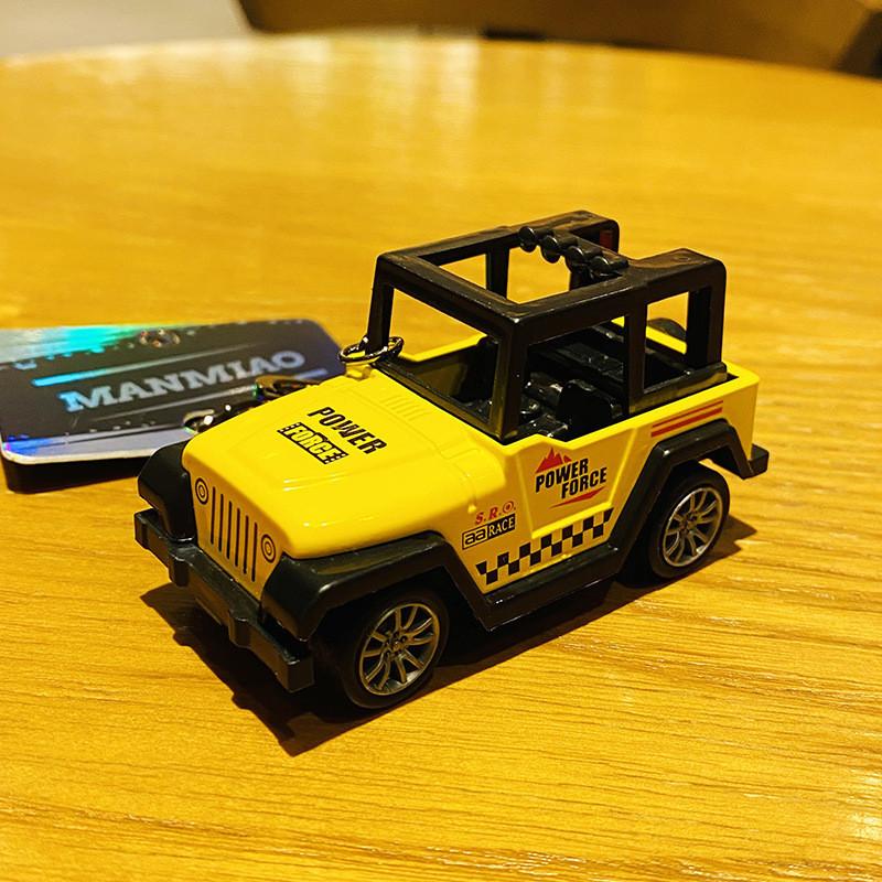 

Car Offroad Keychain Bag Decoration Accessory Cartoon Model Gift Collection жовтий