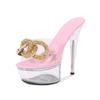 Fashion 15cm Stiletto Car Model Water Diamond Nightclub High Heels Sky-high Women's Shoes, Catwalk Pole Dancing Shoes Water