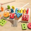 3-in-1 Angel- & Xylophon-Kognitives Spielzeug zur Form- & Farberkennung, Musikalische Erleuchtung
