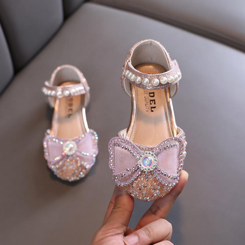 Autumn New Korean-style Girls' Bow Princess Girls' Small/medium/large Children's Leather Shoes Single Shoes