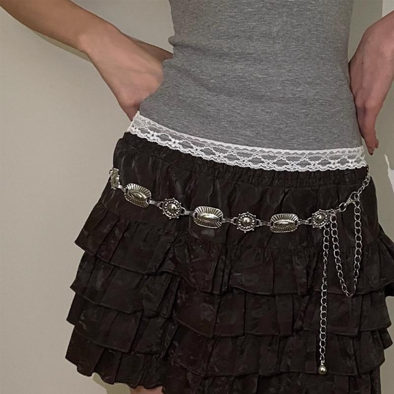 Lady Ethnic Patterns Waist Chain for Banquets Woman Skirt Dress Body Waist Chain