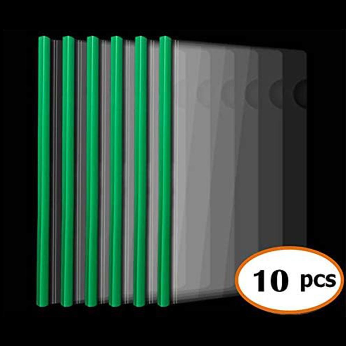 

10 Pcs Plastic File Folder with Sliding Bar(10mm) Report Covers, Transparent Resume Presentation File Folders Organizer Binder зелёный