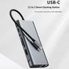 11 In 1 Type-C Docking Station Multi-Port Hub Adapter USB 3.0 with HD/VGA/LAN/Audio/Card Reader/USB Ports for Laptops