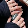 Retro Gold Colorful Sparkling Diamonds Niche Design Open Ring Court Style Exquisite Elegance Light Luxury High-End Ring