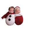 Christmas Snowman Twin Baby Photography Sleeping Bag Set
