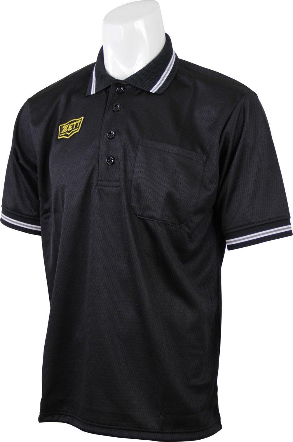 

ZETT Baseball Umpire Polo Official Boys League Black Size S Shirt, Design, (1900), (BPU50BL)