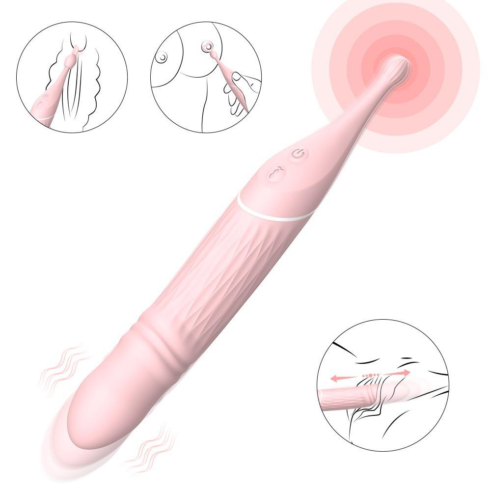 Women's Vibrating Wand Massager - 10 Speeds G-Spot Clitoral Stimulator, Waterproof Silicone Sex Toy for Adults
