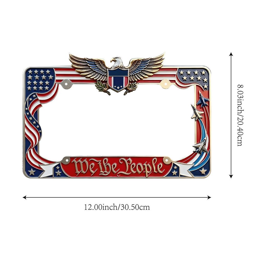 Veteran Memorial Metal License Plate Frame Decorative Ornament, Iron Craft Tabletop Decor for Home & Memorial Display